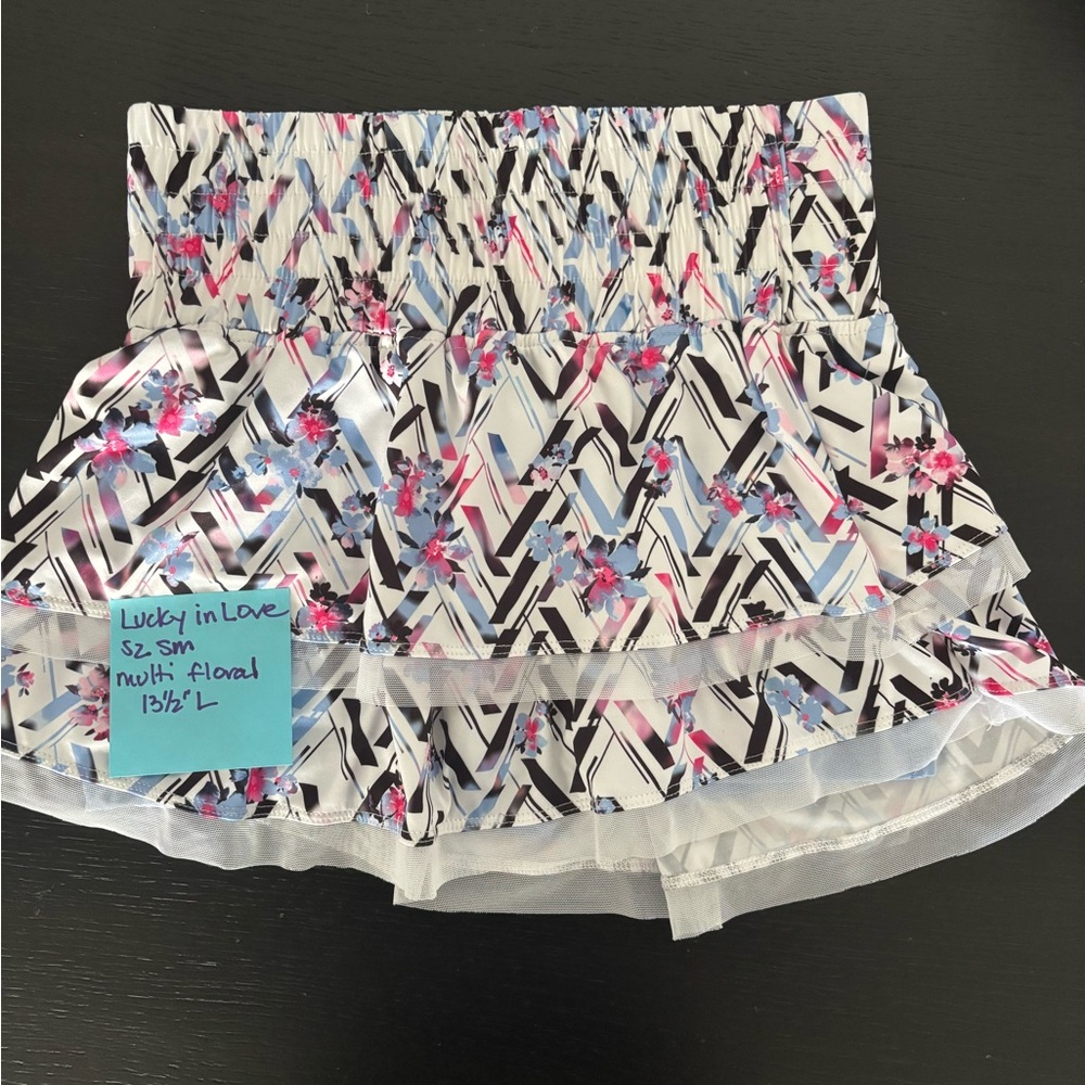 Lucky in love floral athletic skirt